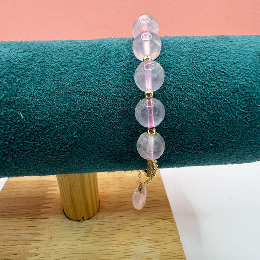 Rose quartz stretchy bracelet